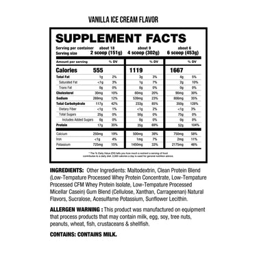 Dirty Bulk Gainer (Vanilla Ice Cream) - 6lbs